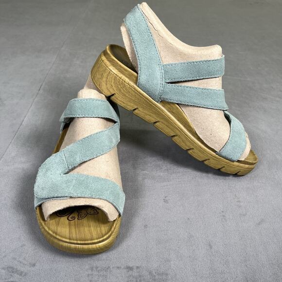 Alegria by PG Lite Anah Sandal Women's Leather Suede Platform Wedge Sz 38 8-8.5 - Picture 1 of 16